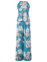Women Floral Printed Halter Tank Tops Wide Leg Pants Suits
