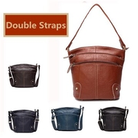 Women Genuine Leather Bucket Bag High-End Tribal Shoulder Bag Satchel Handbag