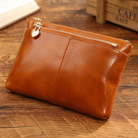 Women Genuine Leather Vintage Pure Color Wallet