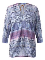 Women Geometric Pattern Casual Long Sleeve Cover Up Kimono