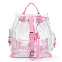 Women Girl Clear Backpack Cute Plastic Transparent School Bag