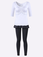 Women Half Sleeve T-shirt Pants Set Yoga Fitness Practice Tracksuits