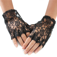 Women Lace Fingerless Gloves Laciness Sun Protection Wedding Gloves