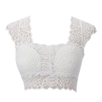 Women Lace Sleeveless Chest Wrap Short Tank Top