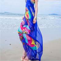 Women Lady Summer Beach Towel Chiffon Oversized Scarf Sunscreen Towel Shawl Scarves
