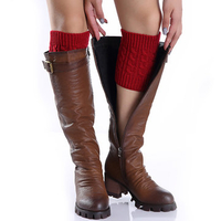 Women Leg Warmers Twist Knitted Knee Short Boot Socks