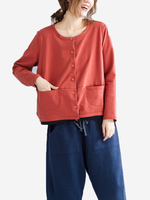Women Long Sleeve Single Breasted Short Thin Coats