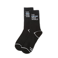 Women Mens Cotton Black White Letter Pattern Stockings Casual Breathable Soft Socks