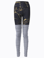Women Patchwork Printed Stretched Workout Pants