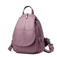 Women PU Leather Backpack Dual-use Retro Shoulder Bag