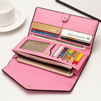 Women PU Leather Envelope Wallet Multi-Card Slots Card Bag Phone Wallet Purse