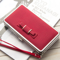Women PU Leather Handy Multifunction Phone Bag Clutches Bag Phone Case