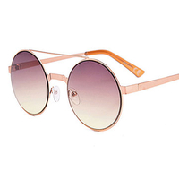 Women Retro Round Frame Punk Polarized Sunglasses Travel Leisure Street Shoot Glasses