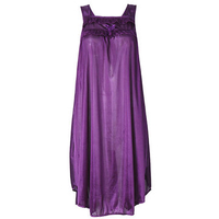 Women Sexy Ice Silk Sleeveless Nightdress Breathable Pure Color Sleepwear