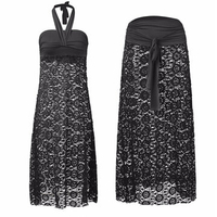 Women Sexy Lace Crochet Convertible Beach Bikini Cover Up Dress Skirt Swimwear