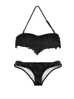 Women Sexy Tassel Strapless Bikini Sets Bandeau Padded Swimsuit Swimwear