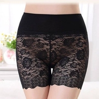 Women Sexy Transparent Embroidered Lace Panties Ultrathin Breathable Safety Leggings Underwear