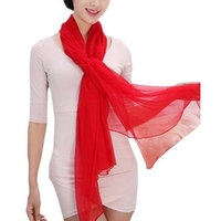 Women Solid Color Chiffon Scarf Soft Long Warm Wrap Shawl Scarves Stole