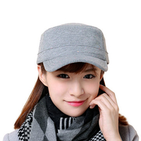 Women Solid Color Warm Cotton Military Hat Outdoor Leisure Sunscreen Baseball Cap