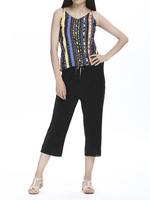 Women Strap V Neck Ethnic Printed Backless Sexy Tank Tops