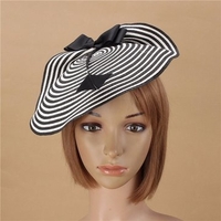 Women Straw Arrow Fascinator Cocktail Saucer Hat Party Wedding Headpiece Cap