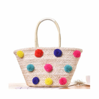 Women Straw Beach Tote Bag Casual Summer Sling Bag