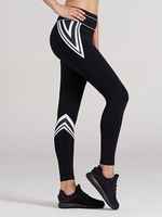 Women Stripe Printing Yoga Running Exercise Leggings