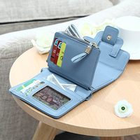 Women Stylish Short Wallet Candy Color Folding Purses Card Holder Coins Bag