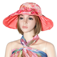 Women Summer Beach Sun Protective Foldable Hat Outdoor Driving Anti-UV Wide Brim Visor Cap
