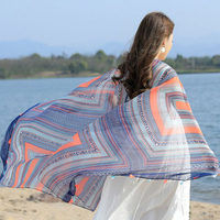 Women Summer Casual Sunscreen Beach Scarf Travel Multipurpose Thin Voile Shawl