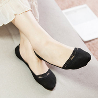 Women Summer Lace Cotton Invisible Boat Socks Casual Soft Low Cut Ankle Socks