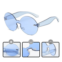 Women Summer Round Frame Sunglasses Outdoor Casual Ocean Lens Glasses