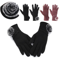 Women Thermal Winter Warm Motorcycle Outdoor Sports Leather Touch Screen Gloves