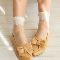 Women Ultra-Thin Transparent Print Crystal Lace Ankle Socks