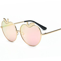 Women Vintage Apple Heart Shaped Polarized Sunglasses UV400 Anti-UV Sunscreen Glasses