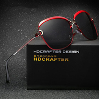 Women Vintage UV Protection Polarized Glasses Large Frame Alloy Pilot Sunglasses