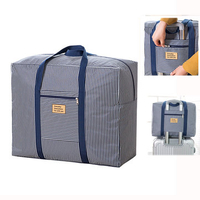 Women Waterproof Stripe Travel Luggage Bag 20kg Large Capacity Durable Storage Bag