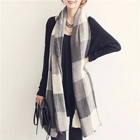 Women Winter Lady Tartan Plaid Scarf Neck Shawl Warp Warm Large Stole