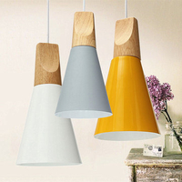 Wooden European Style Aluminum Ceiling Lampshade Pendant
