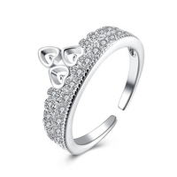 YUEYIN Luxury Ring Sweet Heart Crown Zircon Ring Women Gift