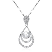 YUEYIN® Pearl Rhinestone Water Drop Necklace