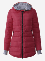 Zipper Pure Color Down Coat