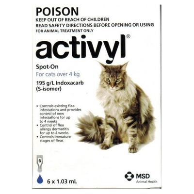 Activyl For Cat Over 4kg (Dark
Blue) 4 Pipettes