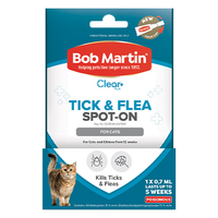 Bob Martin Clear Ticks & Fleas Spot On For Cats 1x0.7ml 1 Pack