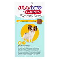 Bravecto 1-Month Chew For Toy Dogs 4.4 To 9.9lbs (Yellow) 1 Chew