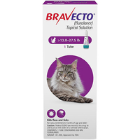 Bravecto Spot-On For Large Cats 13.8 Lbs - 27.5 Lbs (Purple) 500 Mg 2 Pack