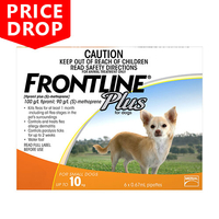 Frontline Plus For Small Dogs Up To 10kg (Orange) 3 Pipettes