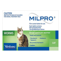 Milpro Allwormer For Cats Over 2kg (Over 4lbs) 48 Tablet