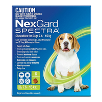 Nexgard Spectra Chewables Green For Medium Dogs (7.6.15kg) 12 Pack