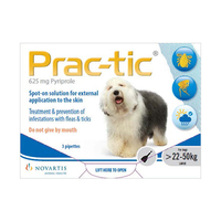 Prac-Tic Spot-On For Large Dog (22 - 50 Kg) (White) 3 Pipettes